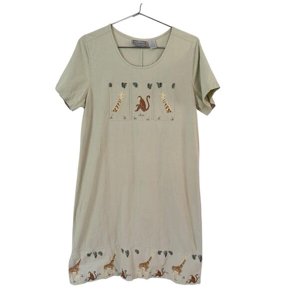 Jane Ashley Dresses & Skirts - Jane Ashley Vintage 90s Safari Jumper Dress Size Large Light Green